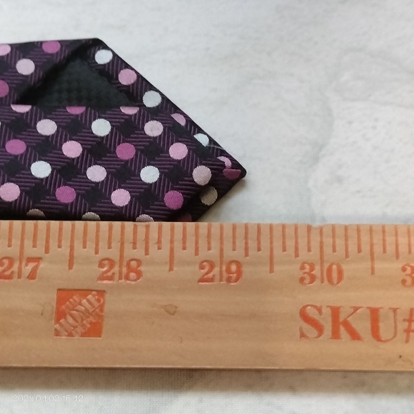 Sean John Tie Necktie Silk Purple Black and Pink Geometric Square Formal Tag - Picture 5 of 12